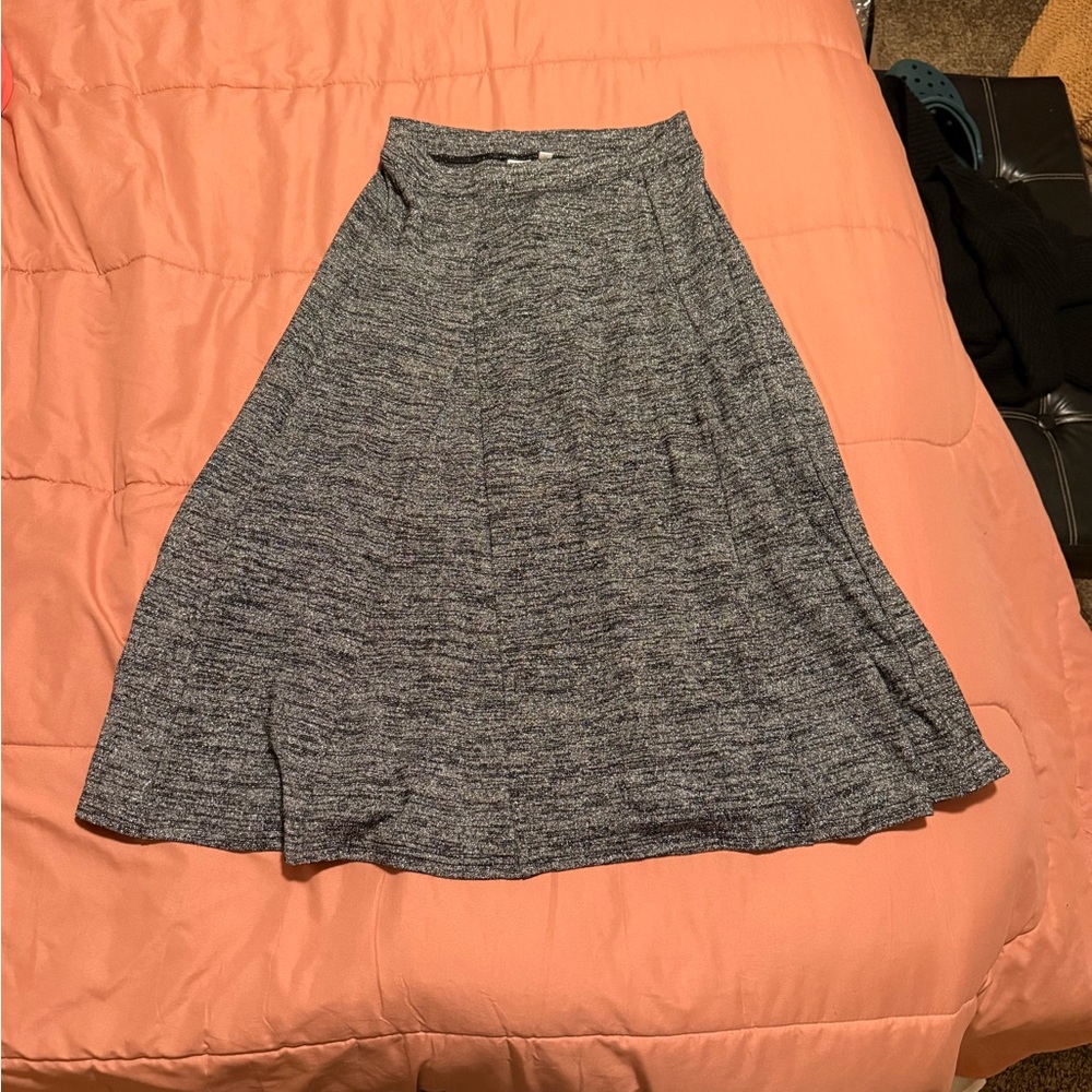 GAP Heather Gray/Silver Metallic A-Line Skirt